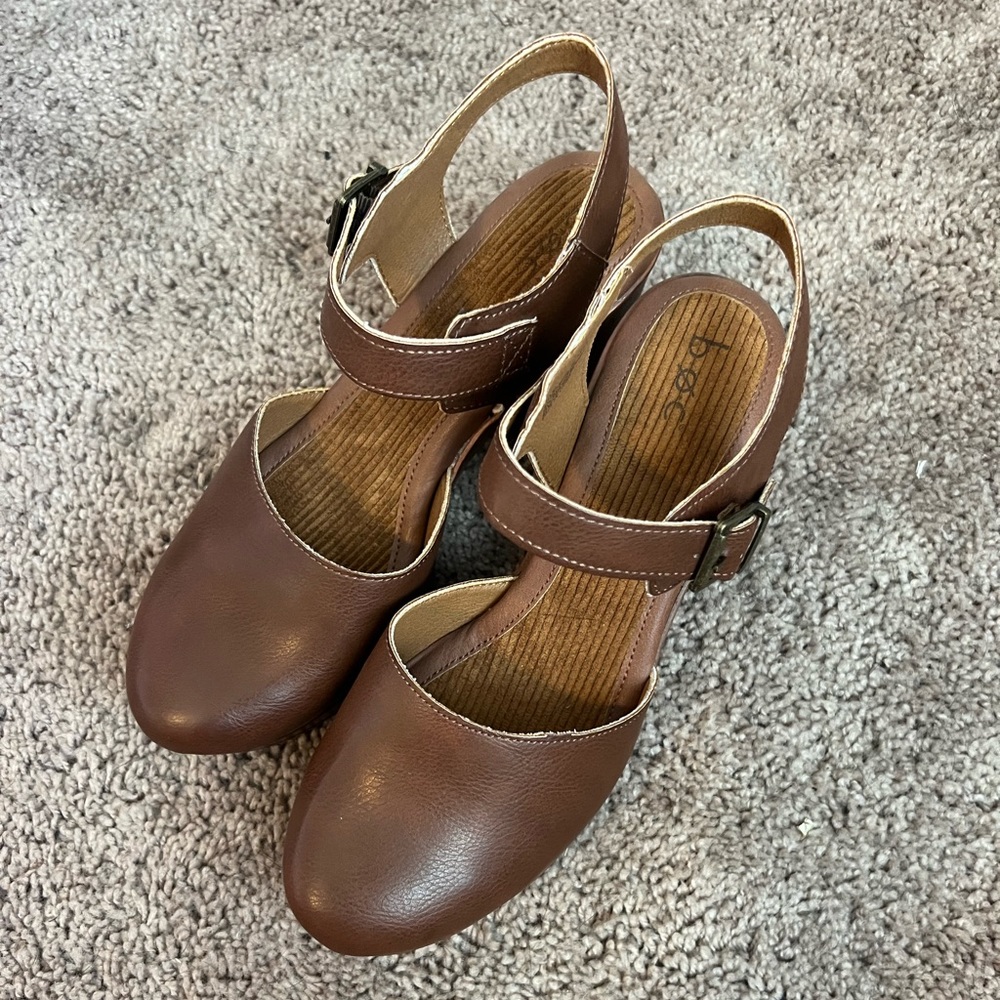 box Clog Heels - Size 10